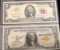 1935 Yellow Seal Silver Certificate And 1963 $2 Red Seal