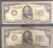 1 Lot of Two 1934 $50 Federal Reserve Notes