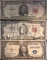 $5 Red Seal, $2 Red Seal, $1 Silver Certificate