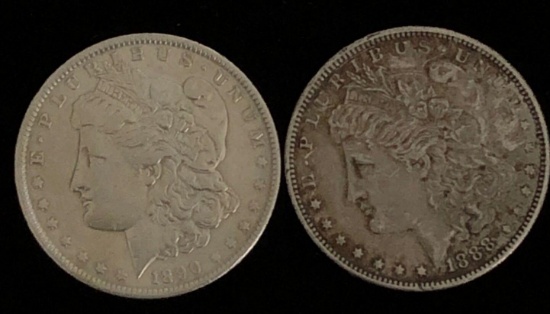 Lot of 2 Morgan Dollars