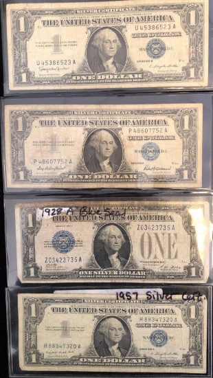 4 Silver Certificate $1 Bills