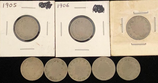 8 "V" Nickels