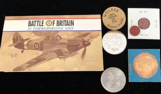 Assorted Commemorative Tokens and Coins