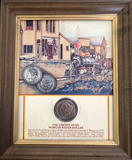3 Morgan Dollars In Frames