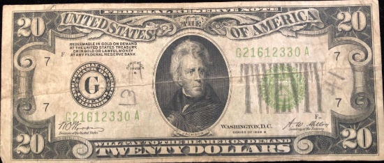 1928B $20 Federal Reserve Note