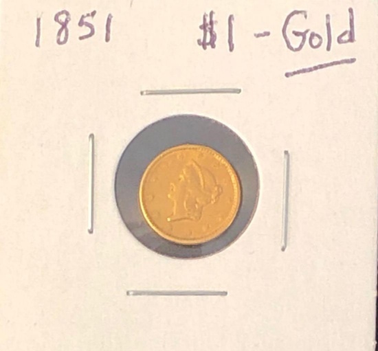 1851 $1 Gold Dollar