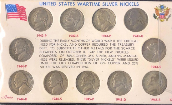 United States Wartime Silver Nickles