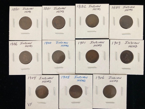 Indian Head Pennies Lot of 11
