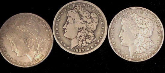 3 Morgan Dollars