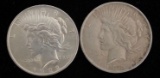 2 Peace Silver Dollars