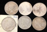 Lot of 6 Peace Dollars