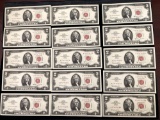 $2 Bill Red Seal Lot of 15