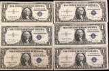 6 $1 Silver Certificates