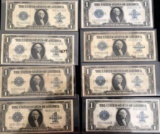 8 Large 1923 $1 Silver Certificates