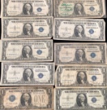 Lot of Silver Certificate $1 Bills Blue Seals