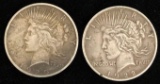 2 Peace Silver Dollars