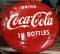 Vintage Coke Button Sign With Brackets