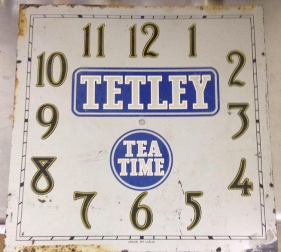Tetley Tea Time Metal Clock Face