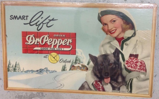 Vintage Cardboard Dr. Pepper Sign
