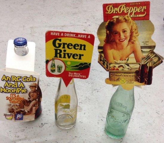 Three Vintage Bottles With Hangers