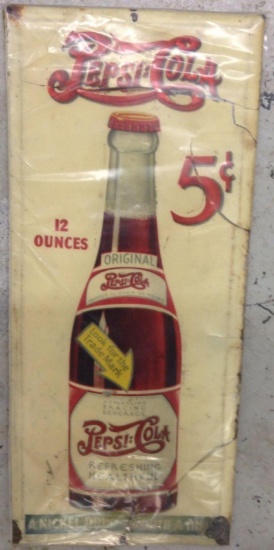 Vintage Metal Panel Covered With Pepsi Sign