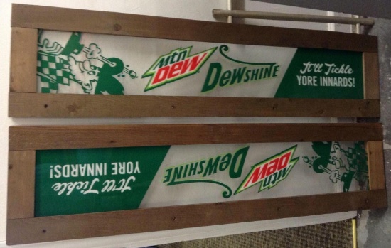 Framed Mountain Dew Signs with Painter Plexiglass