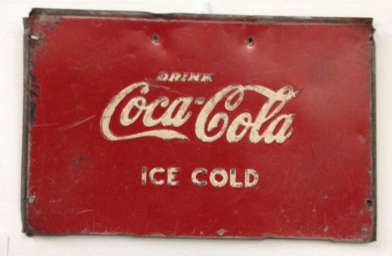 Vintage Metal Coca Cola Advertising Sign