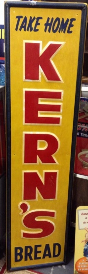 Metal Kern's Bread Sign Marked Robertson 859