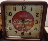 Coca Cola Clock Encased in Wood