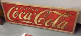 Vintage Coca Cola Built In Wooden Frame