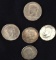 1 Lot of 5 1964 Kennedy Half Dollars