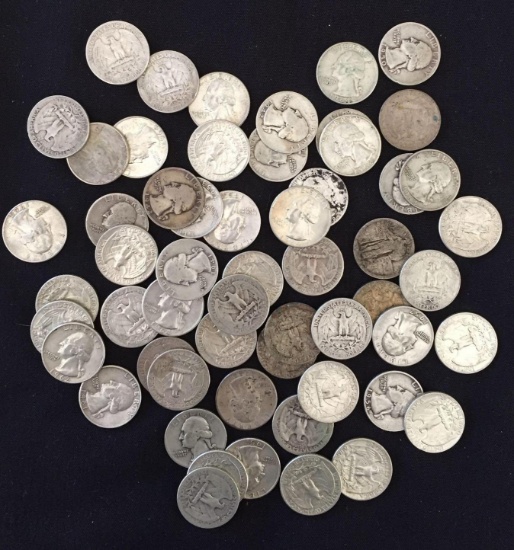 1 Lot of 57 Washington Silver Quarters