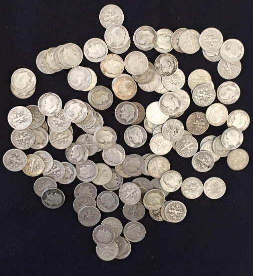 1 Lot of 115 Roosevelt Dimes