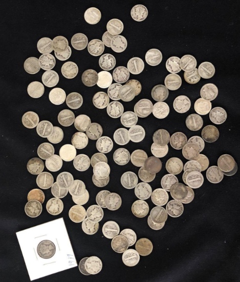 1 Lot of 110 Mercury Dimes