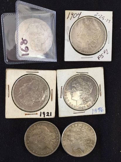 1 Lot of 6 Morgan Dollars