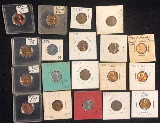 1 Lot of 19 Lincoln Cent