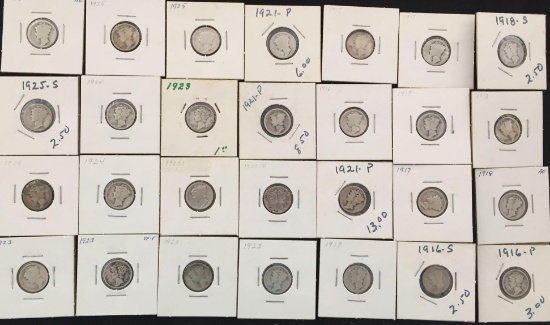 1 Lot of 70 Mercury Dimes