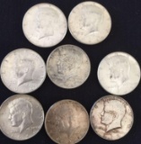 1 Lot of 8 Kennedy Half Dollars