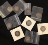 1 Lot of 9 Barber Quarter Dollars