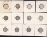 1 Lot of 12 Mercury Dimes