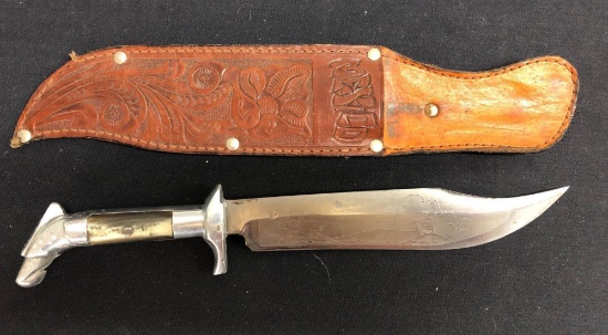 Hunting Knife with Leather Sheath