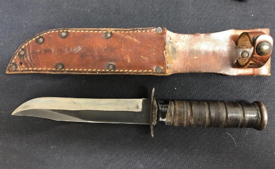 Hunting Knife with Leather Sheath