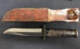 Hunting Knife with Leather Sheath