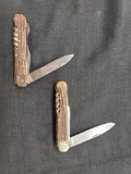 2 Stag Handled Knives