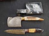 2 Damascus Steel Knives