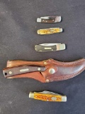 Lot of 4 Knives- Case, Schrade, Browning and Pitt Bull