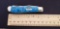 W. R. Case & Sons Cutlery Co., Item No. 13537, 07 10207 SS, Mini Trapper SMK, Blue Sparkle