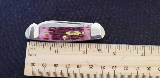 W.R. Case & Sons Cutlery Co., Item No. 25724, Pinched Bolster, Cabernet, Bone Crandall Jig,