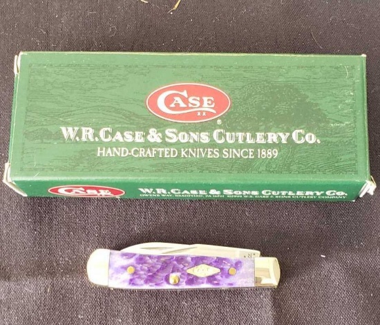 W.R. Case & Sons Cutlery Co., Item No. 09800, 154 62154W SS, Tiny Trapper BN ST, Ultra Violet