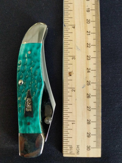 W. R. Case & Sons Cutlery Co., Item No. 01205, 265L, 61265LC SS, MID FLDG HTR LD, jade, BNJGD, 3D5